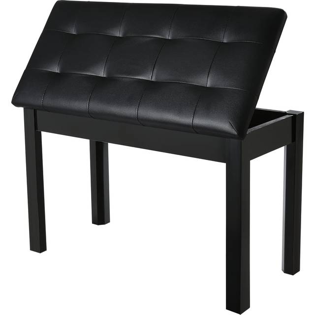 AODSK Wooden Duet Piano Bench with Padded Cushion and Storage Compartment for Music Books 29.13''x12.99''x18.11''(Black) (Duet Piano Bench)