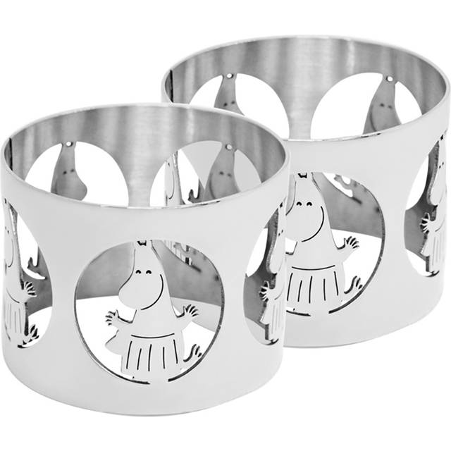 Hilke Collection Hilke X Mumin servettring Moominmamma 2-pack Förnicklad mässing - Silverfärgad