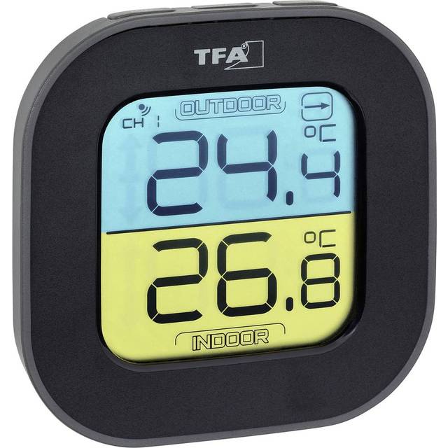 TFA Dostmann trådlös termometer FUN, 30.3068.01, svart