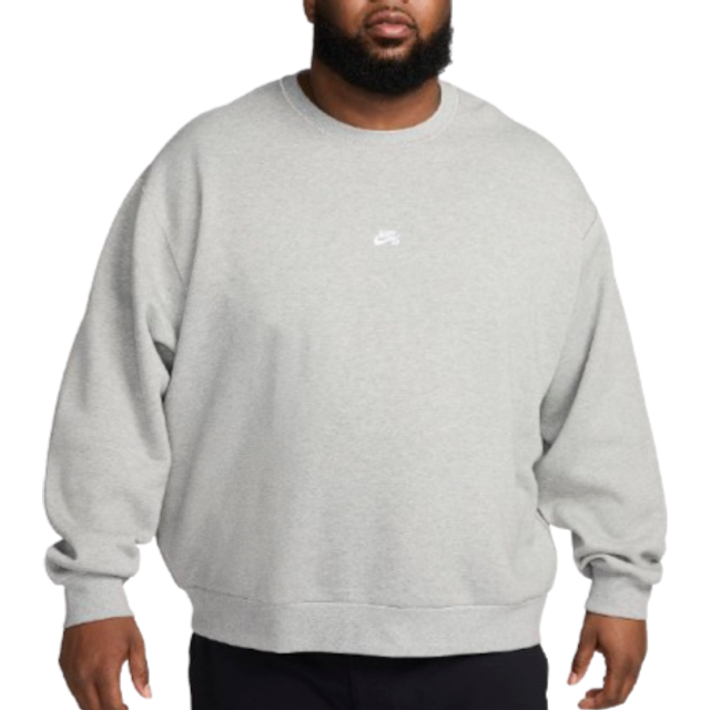 Nike SB Fleece Skate Crew Sweater white - dk grey heather/white