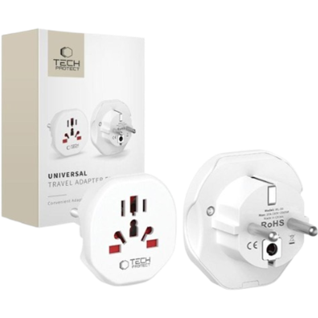 Tech-Protect Universal reseadapter - EU-kontakt till US/UK/AU/CN