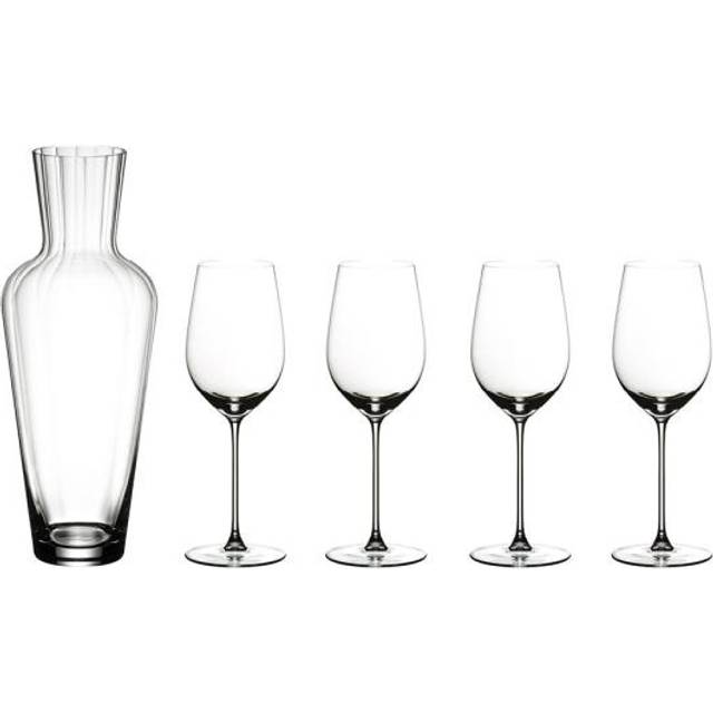 Riedel veritas riesling zinfandel mosel decanter & set of 4 glasses
