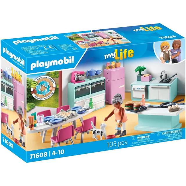 Playmobil 71608 PLAYMOBIL LIFE Kök med ö 71608, Flerfärgad, Från 4 år