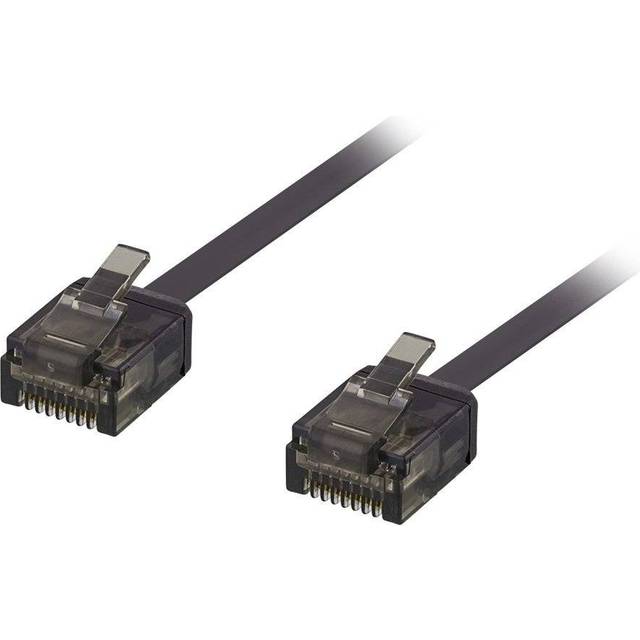 Nätverkskabel oskärmad Cat6a, flat, 1mm tjock, 1 meter - Vit