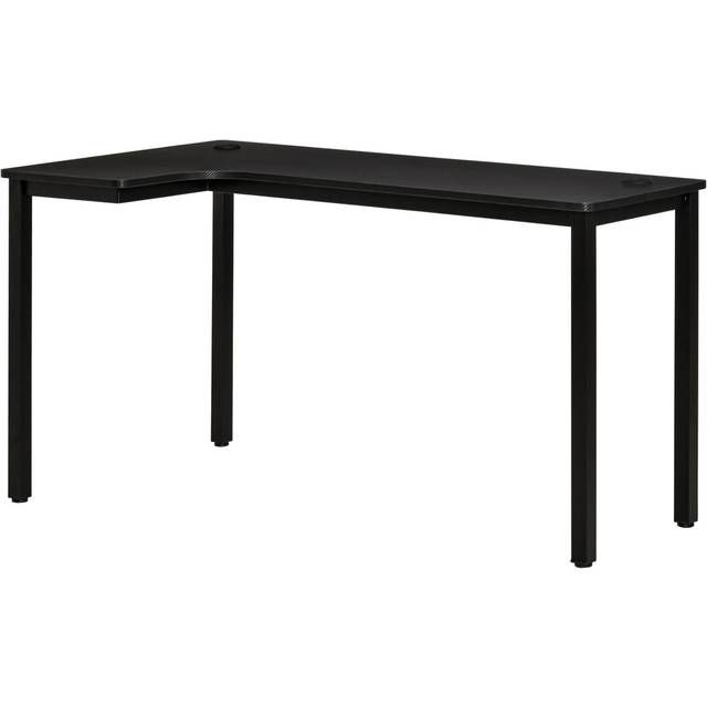 L-Shaped Gaming Desk, Computer Corner Desk with Cable Management, Home Office Workstation, 145 x 81 x 76cm, Black