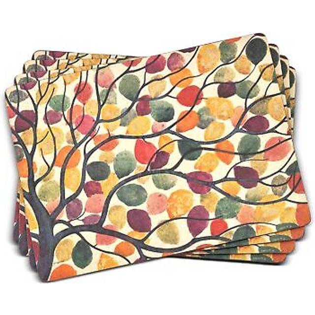Portmeirion hem och gåvor dansande grenar bordstabletter S/4 (s), kork, flerfärgad, 40,1 x 29,8 cm