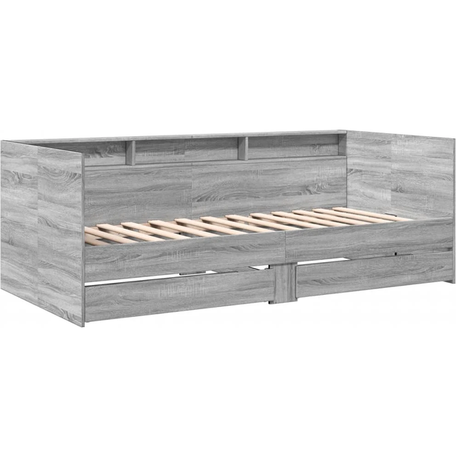 vidaXL Daybed with Drawers without Mattress Grey Sonoma 75x190 cm Small Single