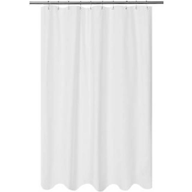 Mrs Awesome Embossed Microfiber Stall Shower Curtain Liner 54 x 72 inches  Soft Fabric Shower Curtain Washable and Water Repellent 54x72  White