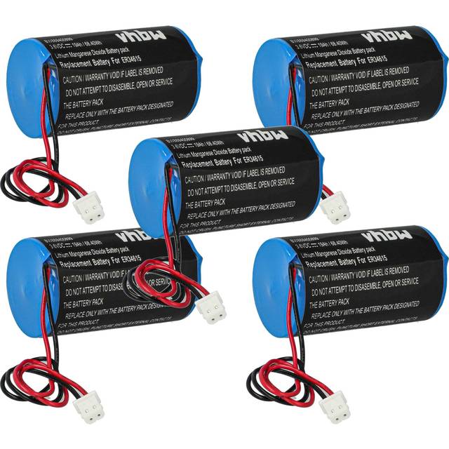 Vhbw - 5x Battery compatible with Visonic SR-730, MCS-730 ac Alarm Units, Home Security, Wireless Outdoor Siren (19000 mAh, 3.6 v, Li-MnO2)