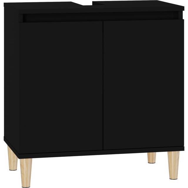 (black) vidaXL Sink Cabinet Vanity Unit Storage Under Sink Cabinet Engineered Wood