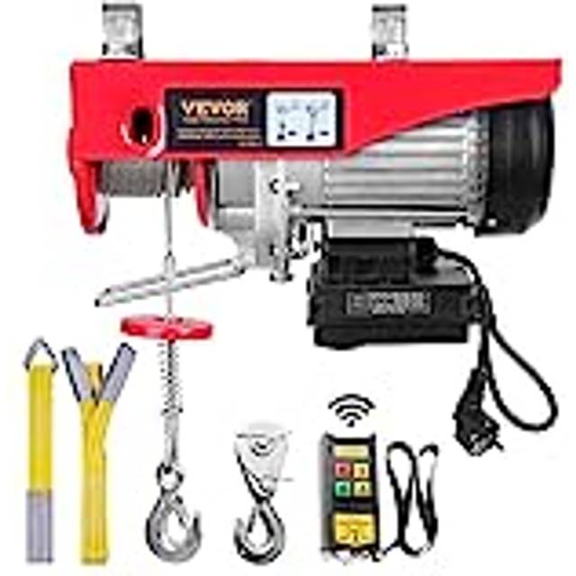 VEVOR elektrische Seilwinde 400kg bis 800kg Hubh&#xF6;he 12m Seilzug Motorwinde 1450W Kupfermotor Flaschenzug 10m/min Hubgeschwindigkeit Hebezug mit kabelloser Fernbedienung Seilhebezug Kettenzug