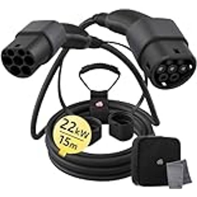 d&#xE9; Type 2 EV Charging Cable 11kW 16A 3Phase 22kW 32A  7kW 32A 1phase 10m 20m Extra Long Cable Electric Vehicle Charging Cable - 22kW 3Phase 32A 15m