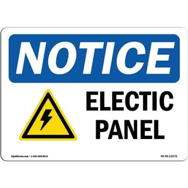 SignMission OS-NS-D-1014-L-11671 OSHA Notice Sign - Electrical Panel Sign with Symbol