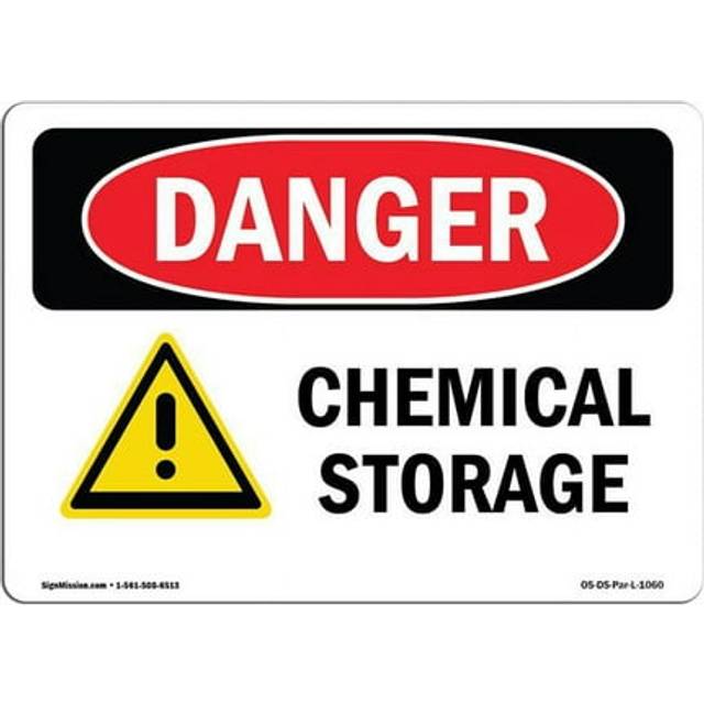 SignMission OS-DS-P-710-L-1060 OSHA Danger Sign - Chemical Storage