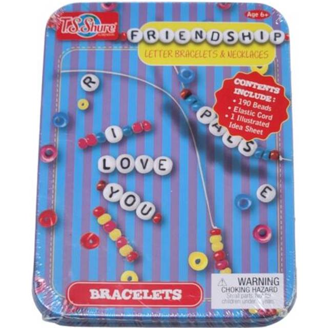 Bendon TS Shure Friendship Bracelet Mini Craft Activity Tin with 190 Beads and Elastic Cord 51243