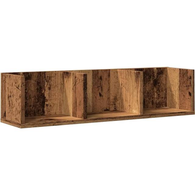 vidaXL CD Wall Shelf Old Wood 75x18x18 cm Engineered Wood - Brown