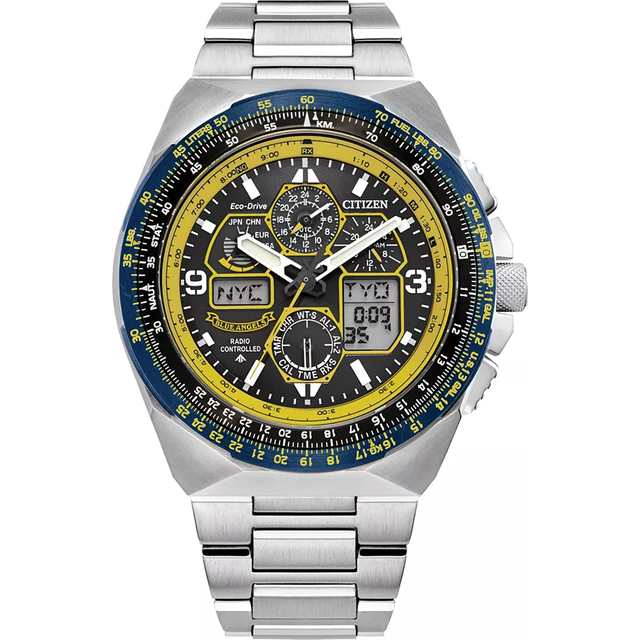 Citizen Eco-Drive Blue Angels Men's Blue Dial Stainless Steel Exclusive Watch