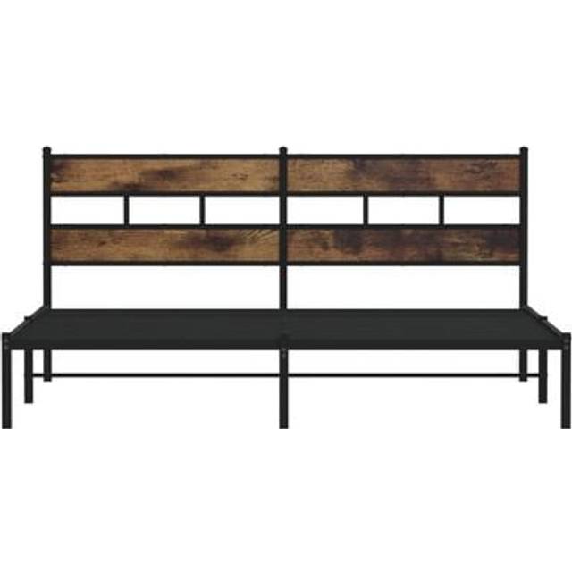 vidaXL Bed Frame without Mattress with Headboard Brown Oak 180x200 cm Super King