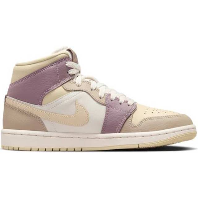 Jordan 1 Mid Women Shoes - Beige - Size: 3.5 - Polyester - Foot Locker