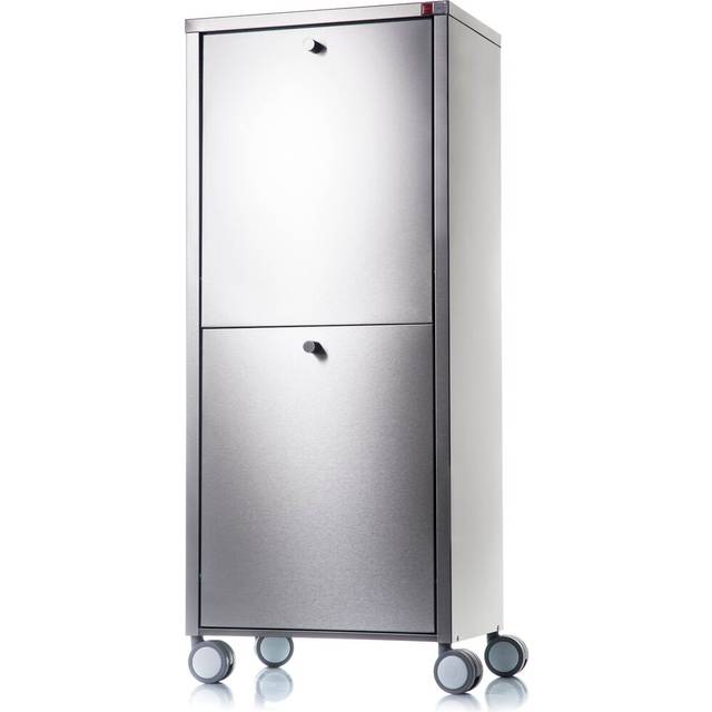 Rolling Laundry Basket - Stainless Steel (96cm H X 40cm W X 27cm D)