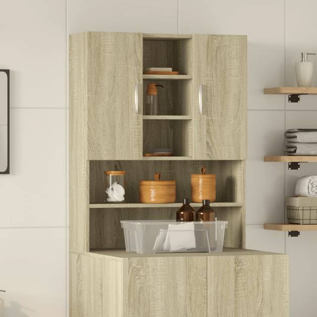 Awan Washing Machine Cabinet 70,5x25,5x90 cm - Light Sonoma Oak (90cm H X 70.5cm W X 25.5cm D)