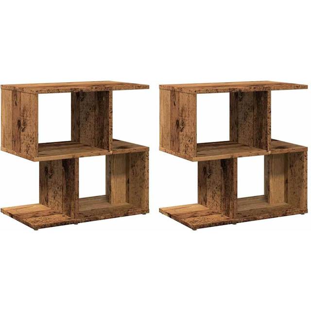17 Stories Gillet Bedside Table Old Wood 51.5cm H X 50cm W X 30cm D