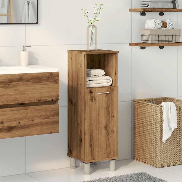 17 Stories Avren 30cm W x 95cm H x 30cm D Free-Standing Bathroom Cabinet Artisan Oak 95cm H X 30cm W X 30cm D