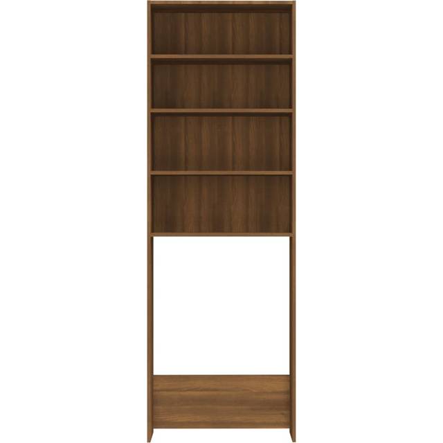 Ebern Designs Awaiz 64Cm W x 190Cm H x 24Cm D Solid Wood Over The Toilet Dark Brown Oak 190cm H X 64cm W X 24cm D