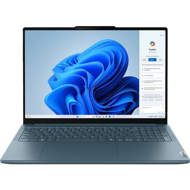 LENOVO Yoga Pro 9 16" Laptop - Intel®Core™ Ultra 7, 1 TB SSD, Teal, Silver/Grey