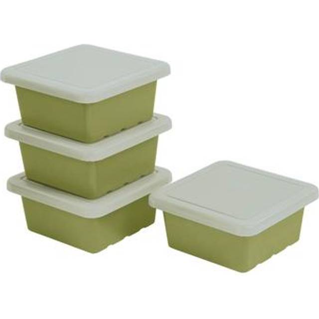 ECR4Kids Square Bin with Lid  Storage Containers  Fern Green  4-Pack