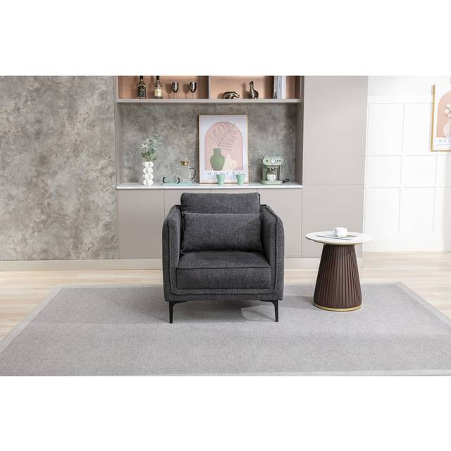 83 Wide Tufted - Grey (86cm H X 83cm W X 84cm D)