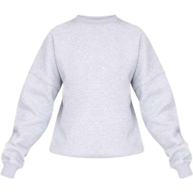 Ash Grey Oversized Long Sleeve Sweatshirt, Ash Grey - M
