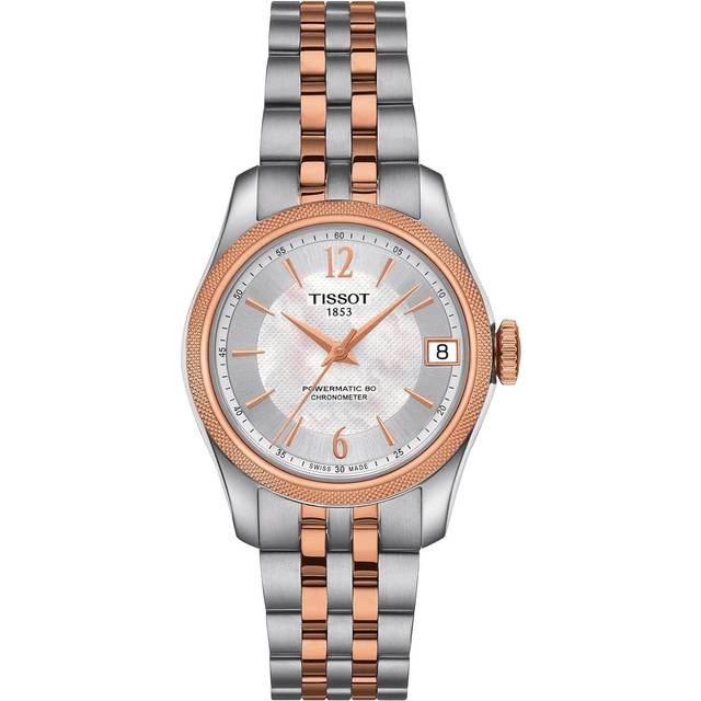 Tissot Ballade Powermatic 80 COSC Lady T108.208.22.117.01 Women's Automatic Watch, Mother of Pearl Dial, Two-Tone Stainless Steel Bracelet