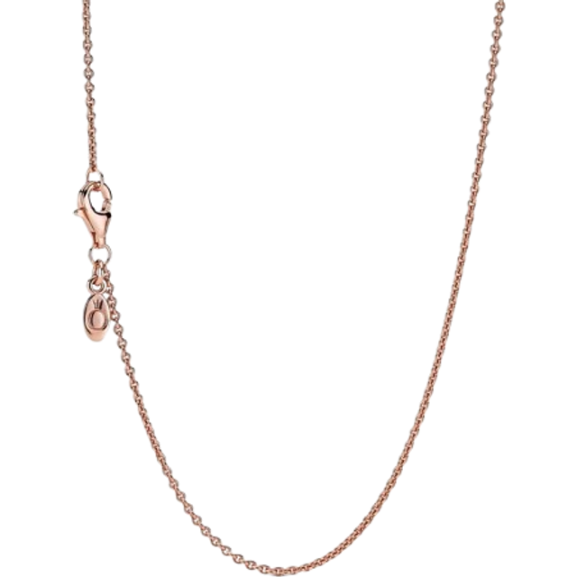 Pandora Classic Cable Chain Necklace - 14k rose gold plating - Sz. 45 cm - No color