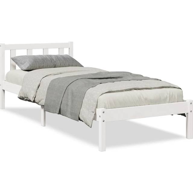 vidaXL Extra Long Bed Frame without Mattress White 80x220 cm Solid Wood Pine