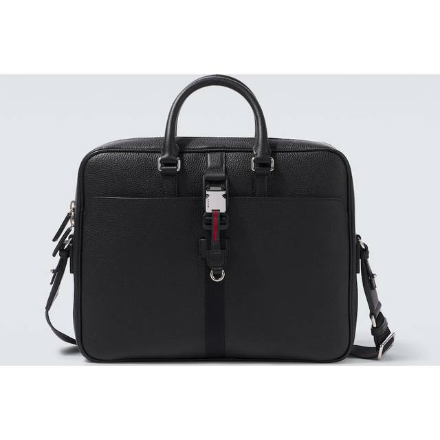 Gucci Web Medium leather briefcase - black (One Size)