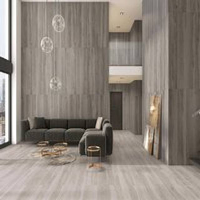 Alderley Matt Grey Wood Effect Porcelain Floor Tile - 750mm x 200mm Total Tiles