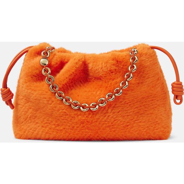 Loewe Flamenco Large faux fur clutch - orange (One Size)