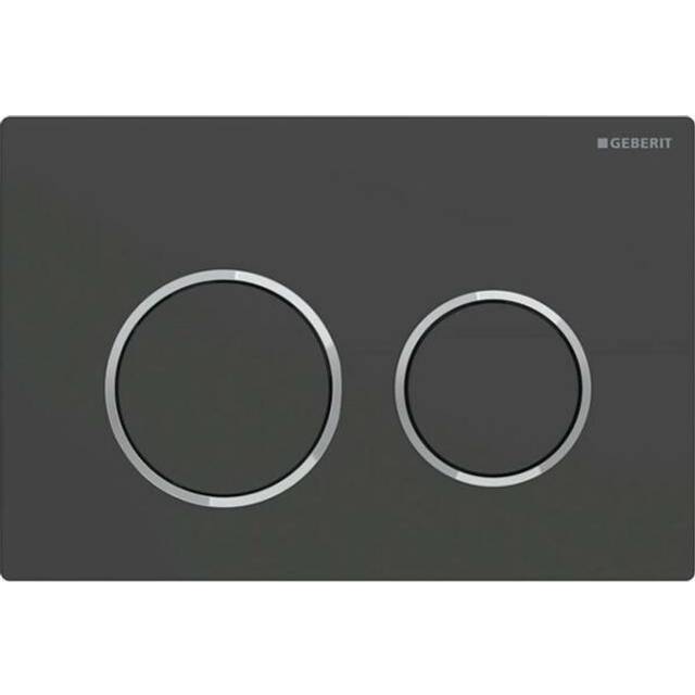 Omega20 Dual Flush Plate - Matt Black/Chrome - Geberit