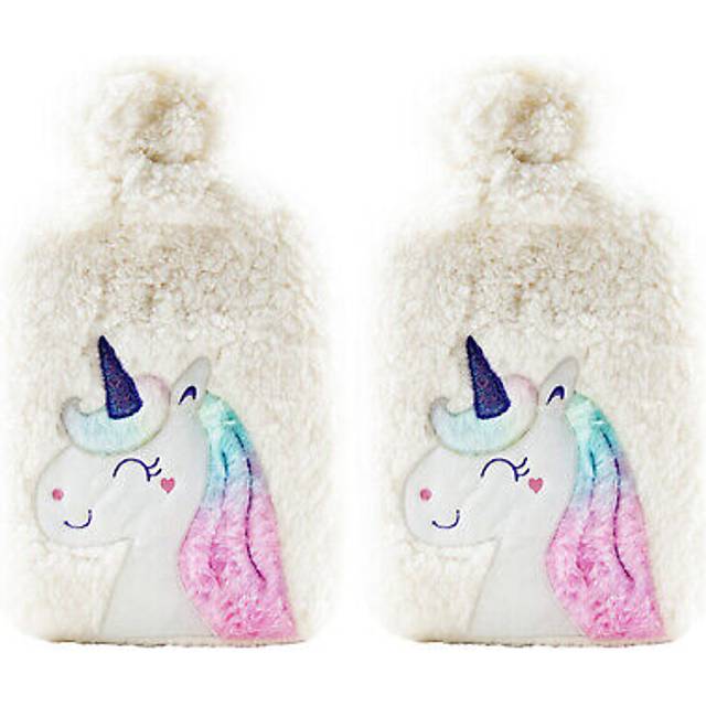 Varmvattenflaska Päls med Unicorn Motiv 2 ltr.