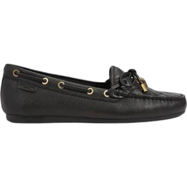 Kurt Geiger London Womens Black Eagle-embellished Leather Moccasin Shoes Eur 41 / 8 Uk Women - BLACK