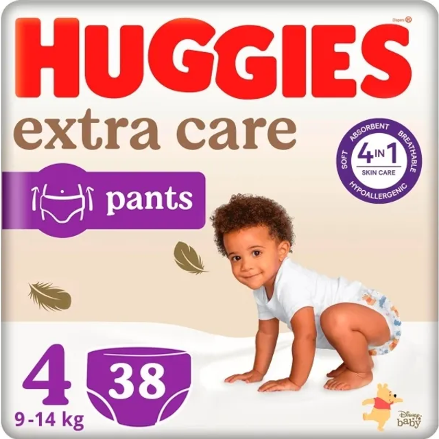 Huggies Extra Care Pants Size 4 engångsbyxor för blöjor 9 - 14 kg 38 st.