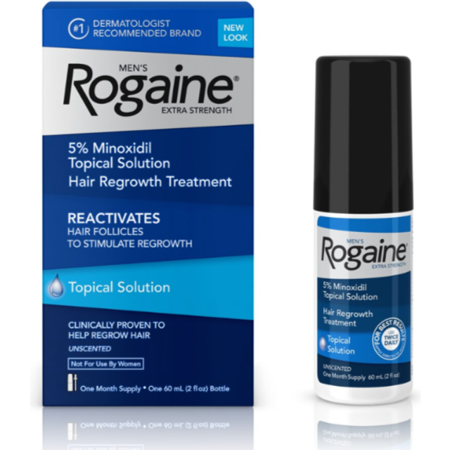 ROGAINE (REGAINE) EXTRA STRENGTH 5% MINOXIDIL HAIR REGROWTH TREATMENT For Men (1 Month Supply)