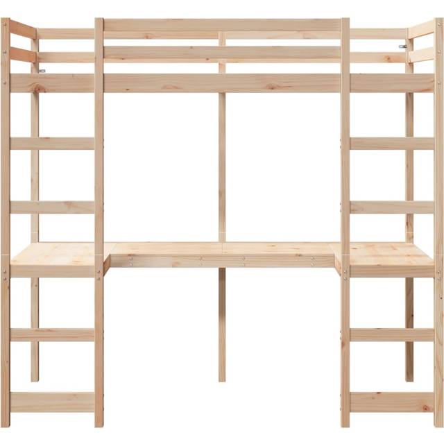 vidaXL Loft Bed Frame without Mattress Wax Brown 80x200 cm Solid Wood Pine