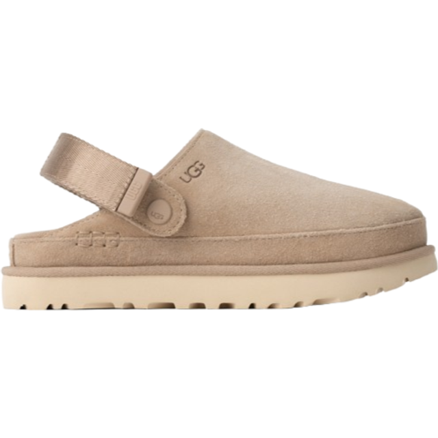 UGG Australia Goldenstar Damen nachhaltige Echtleder-Schuhe Retro-Plateausohle Hausschuhe Schlupf-Schuhe 1138252 Beige