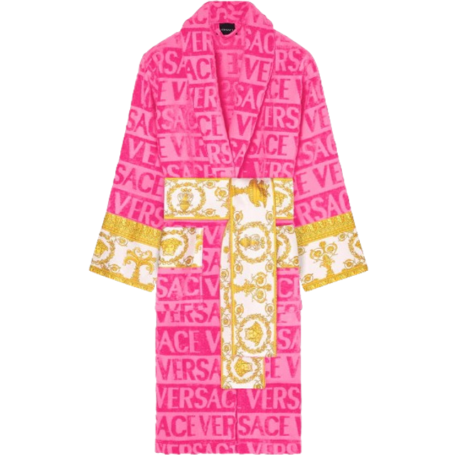 Versace Pink 'I Heart Baroque' Short Bathrobe - Z4584-Fuxia - S