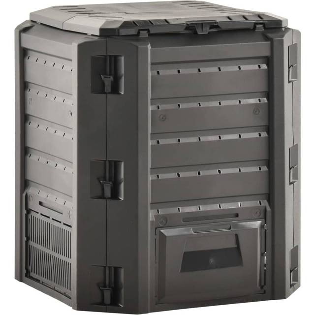 380 l Plastic Compost Bin - Black (83cm H x 72cm W x 72cm D)
