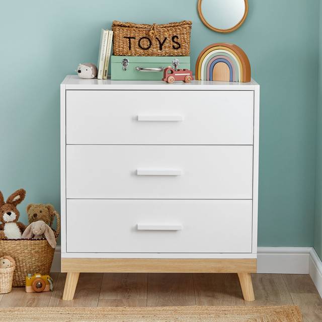 Babymore Mona Nursery Chest Changer - White, White