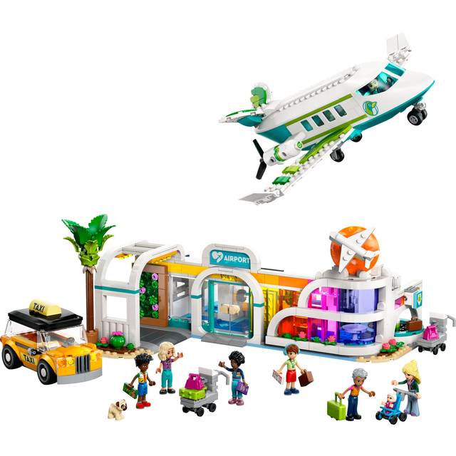 LEGO Friends Heartlake City Airport and Airplane Toy Building Set - Pretend Play for Kids  Girls and Boys  Ages 8+ - with 7 Minidolls  Taxi  Dog Figur