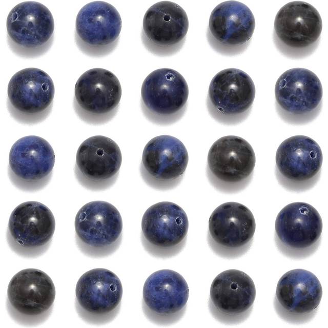 NCB 100pcs Natural Gemstone Beads  6mm Loose Beads Stone Charms for DIY Jewelry Making (Blue Sodalite  6mm 100Beads)